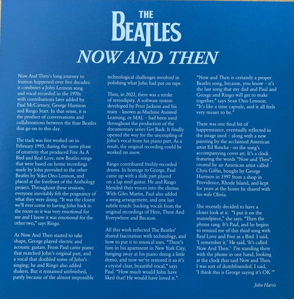 The Beatles : Now And Then (7", Single, Cry)