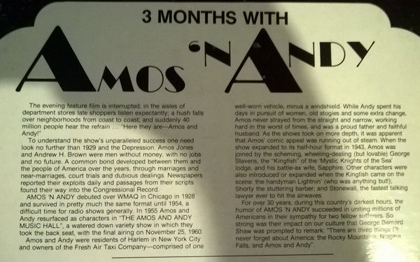 Amos 'N Andy : 3 Months With Amos 'N Andy (3xLP, Mono + Box)