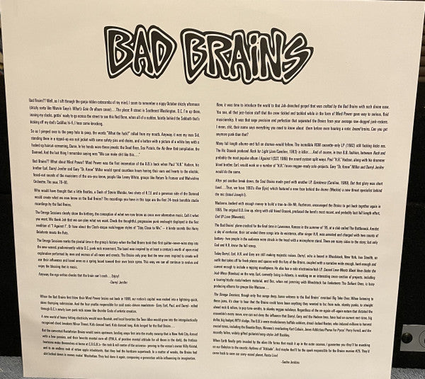 Bad Brains : Omega Sessions (12", S/Sided, EP, Ltd, RE, RM, Eme)