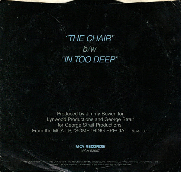 George Strait : The Chair (7", Single, Pin)