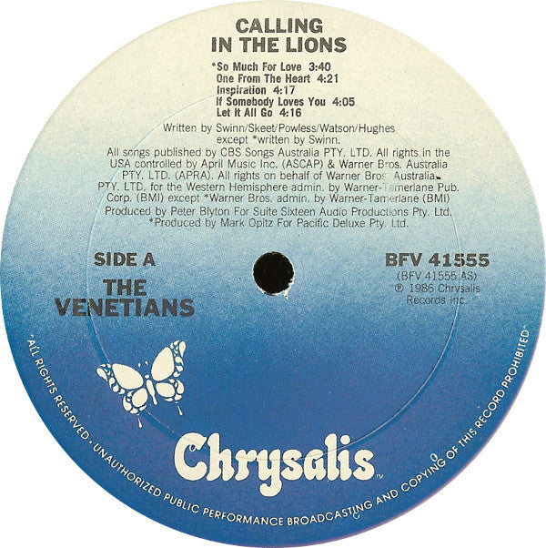Venetians* : Calling In The Lions (LP, Album)