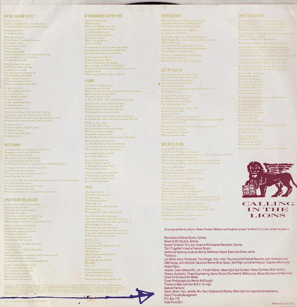 Venetians* : Calling In The Lions (LP, Album)