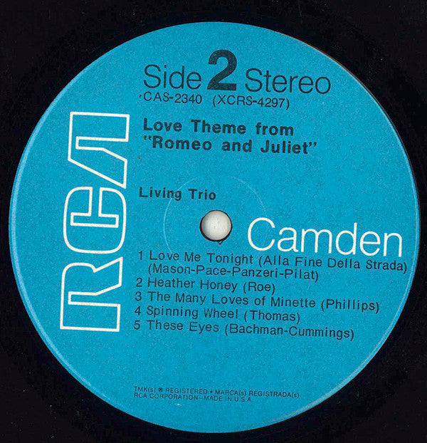 Living Trio : Love Theme From "Romeo And Juliet" (LP)