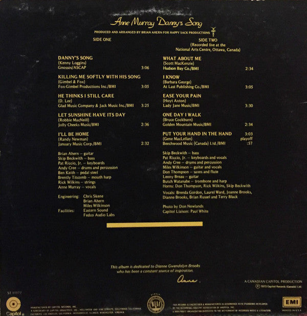Anne Murray : Danny's Song (LP, Album, Jac)