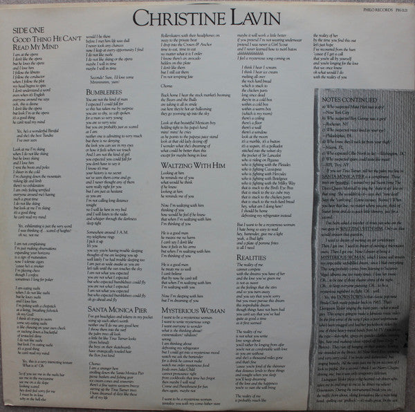 Christine Lavin : Good Thing He Can't Read My Mind (LP, Album)