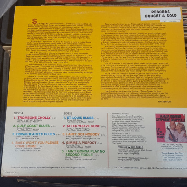 Count Basie / Teresa Brewer : The Songs Of Bessie Smith (LP, Album, RE)
