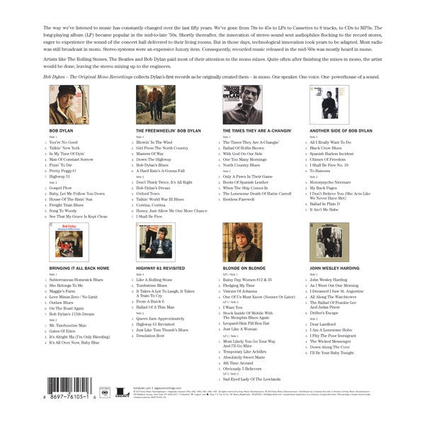 Bob Dylan : The Original Mono Recordings (LP, Album, Mono + LP, Album, Mono + LP, Album, Mon)