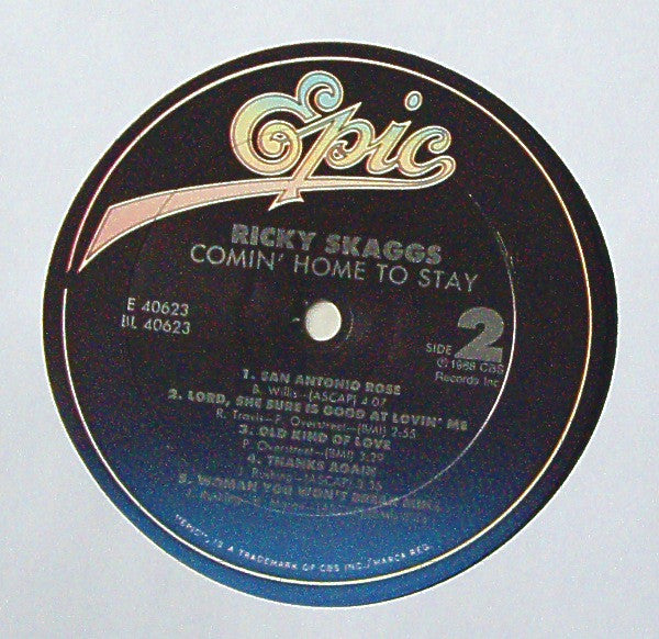 Ricky Skaggs : Comin' Home To Stay (LP, Album, Car)