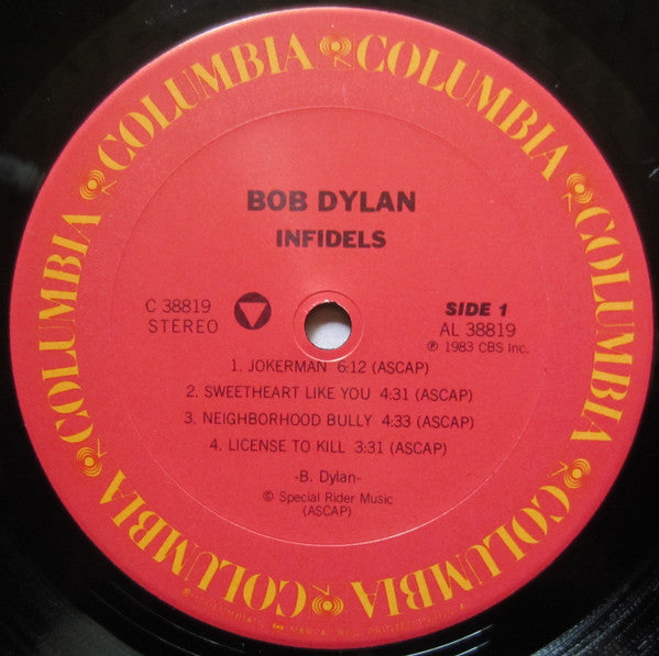 Bob Dylan : Infidels (LP, Album, RE, Car)
