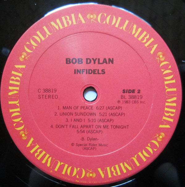 Bob Dylan : Infidels (LP, Album, RE, Car)