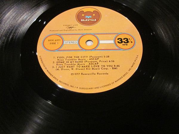 Foghat : Live (LP, Album, Los)
