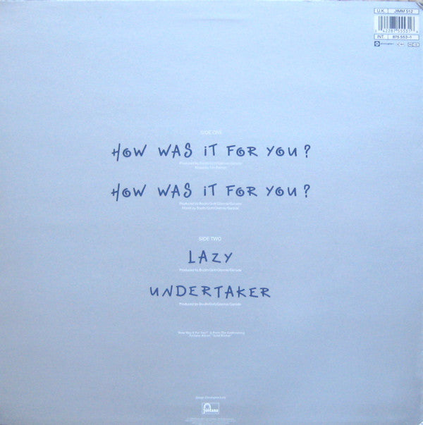 James : How Was It For You? (12", Ltd)