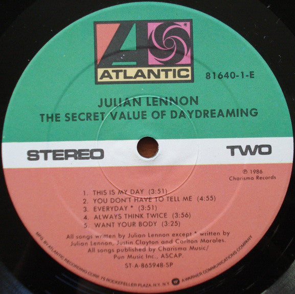 Julian Lennon : The Secret Value Of Daydreaming (LP, Album, Spe)