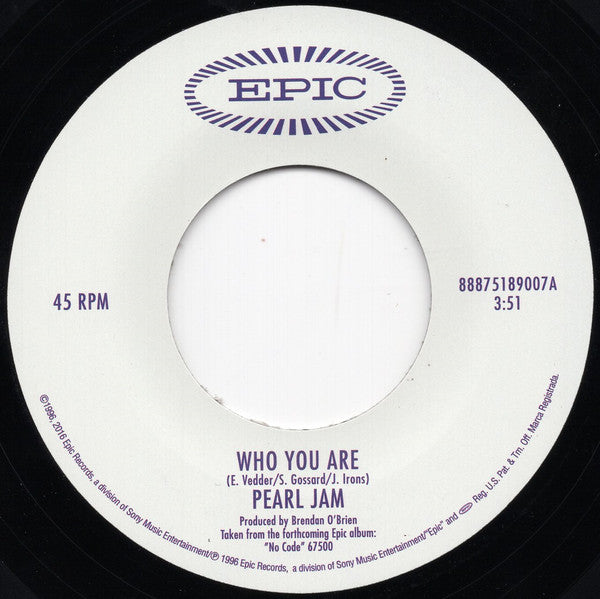 Pearl Jam : Who You Are (7", Single, RE)
