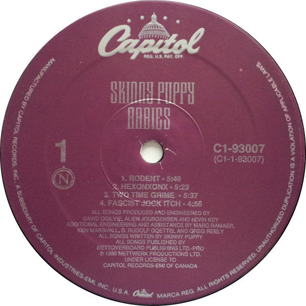 Skinny Puppy : Rabies (LP, Album)