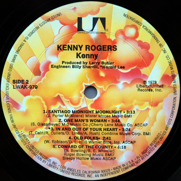 Kenny Rogers : Kenny (LP, Album, RP, Res)