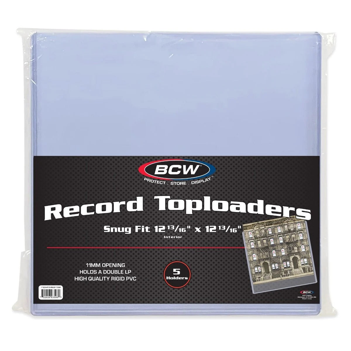 12-Inch Record Topload Holder Snug Fit - 11MM 5 Pack