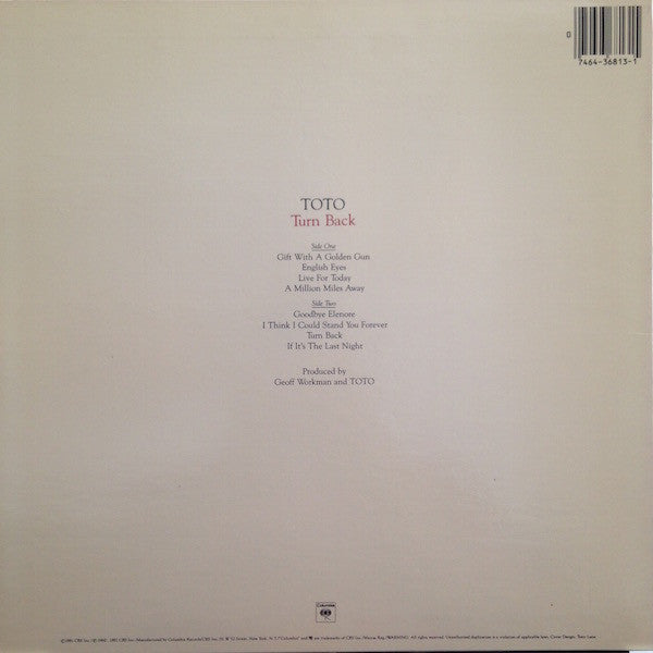 Toto : Turn Back (LP, Album, San)