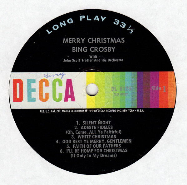 Bing Crosby : Merry Christmas (LP, Album, Mono, RE, Pin)