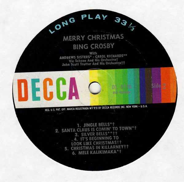 Bing Crosby : Merry Christmas (LP, Album, Mono, RE, Pin)