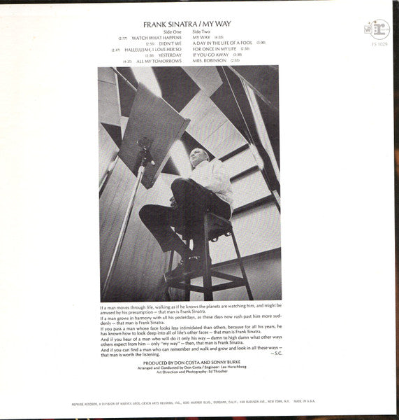Frank Sinatra : My Way (LP, Album, Pit)