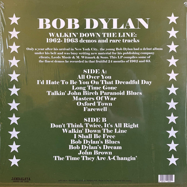 Bob Dylan : Walkin' Down The Line: 1962 - 1963 Demos And Rare Tracks (LP, Comp, Ltd)