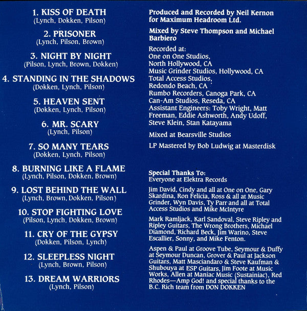 Dokken : Back For The Attack (CD, Album)