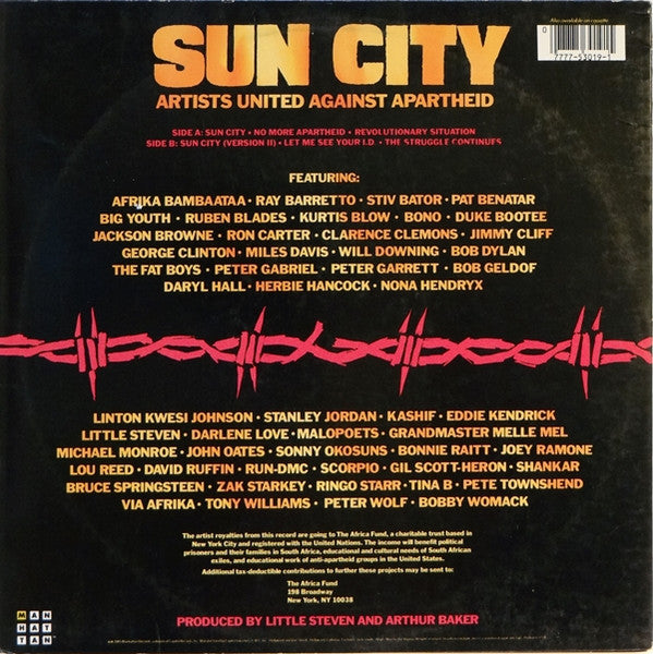 Artists United Against Apartheid : Sun City (LP, Album)
