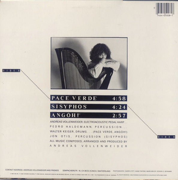 Andreas Vollenweider : Pace Verde (Music For Living Beings) (12", EP, Single, Pit)
