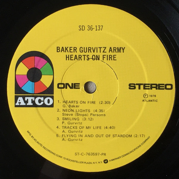 Baker Gurvitz Army : Hearts On Fire (LP, Album, Pre)