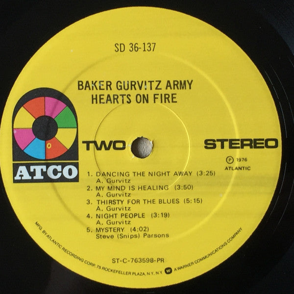 Baker Gurvitz Army : Hearts On Fire (LP, Album, Pre)