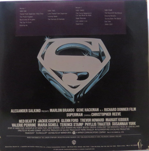 John Williams (4) : Superman The Movie (Original Sound Track) (2xLP, Album, Mon)