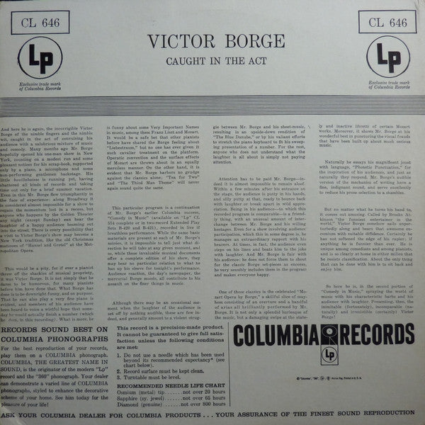 Victor Borge (2) : Caught In The Act (LP, Album, Mono, RP, Pit)