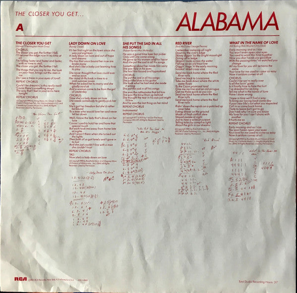 Alabama : The Closer You Get... (LP, Album, Ind)