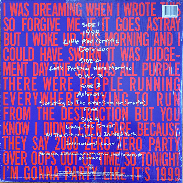 Prince : 1999 (2xLP, Album, All)