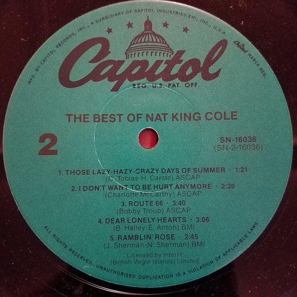 Nat King Cole : The Best Of Nat King Cole (LP, Comp, RE, Jac)