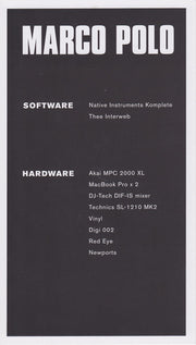 Marco Polo (3) : Baker's Dozen (LP, Album, Ltd, Num, TP, W/Lbl + Flexi, 7", S/Side)