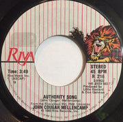 John Cougar Mellencamp : Authority Song (7", Styrene, Bes)