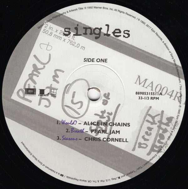 Various : Singles - Original Motion Picture Soundtrack (2xLP, Comp, RE + CD, Comp, Dlx, Car)