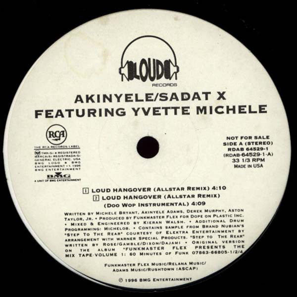 Akinyele / Sadat X Featuring Yvette Michele : Loud Hangover (Allstar Remix) (12", Promo)