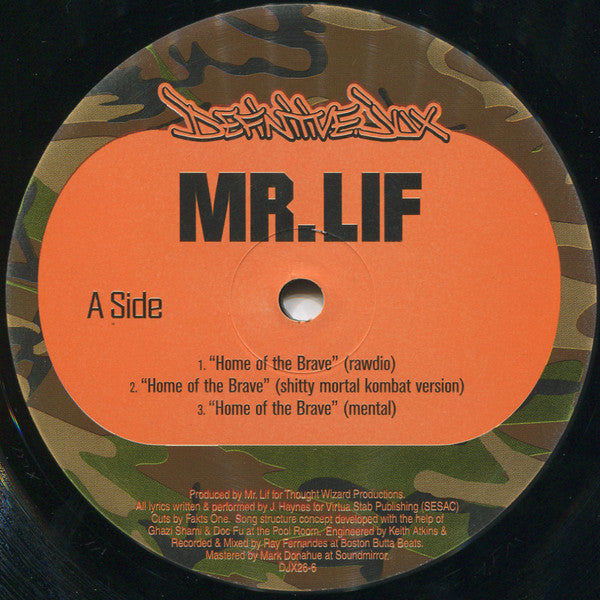 Mr. Lif : Home Of The Brave b/w The Unorthodox (12")
