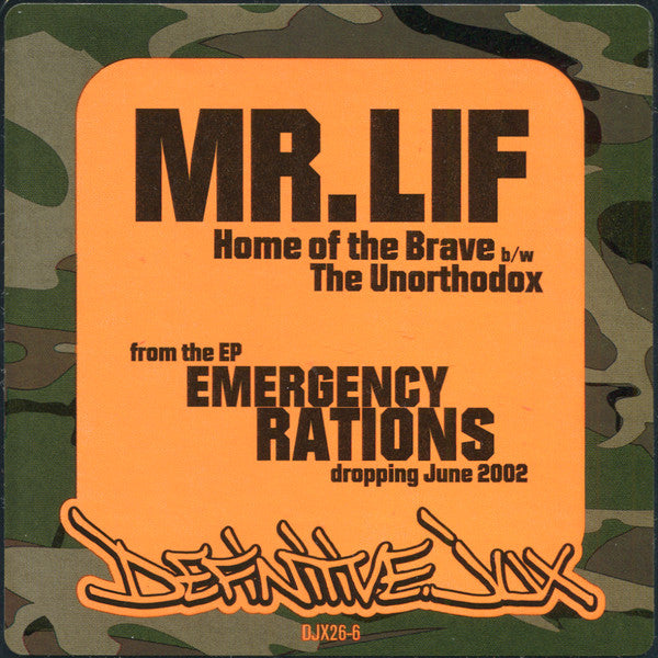 Mr. Lif : Home Of The Brave b/w The Unorthodox (12")