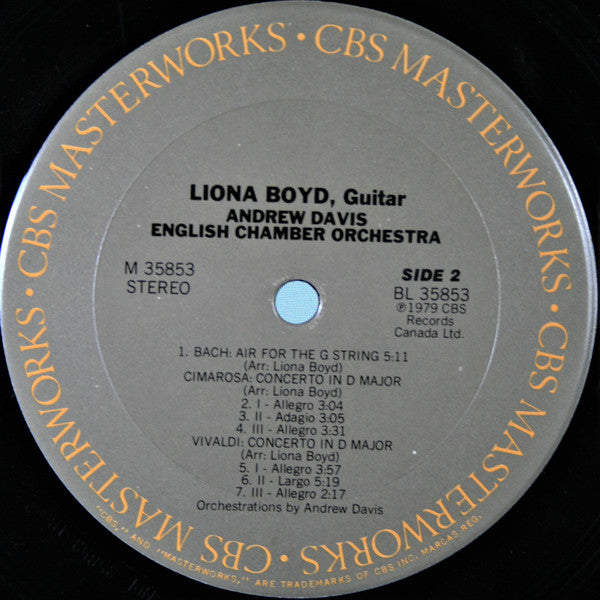 Liona Boyd, Andrew Davis, English Chamber Orchestra : Albinoni, Bach, Cimarosa, Marcello, Vivaldi (LP, Album)