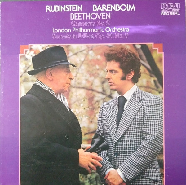 Ludwig van Beethoven, Daniel Barenboim, Arthur Rubinstein, London Philharmonic Orchestra : Concerto No.2, Sonata In E-flat Op.31 No.3 (LP, Comp, RE, Ind)