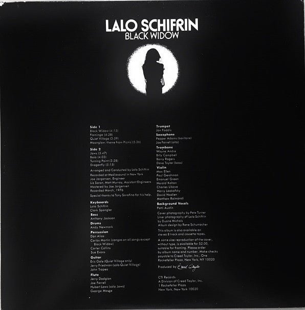 Lalo Schifrin : Black Widow (LP, Album, Ter)