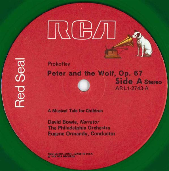 David Bowie Narrates Sergei Prokofiev / Eugene Ormandy & The Philadelphia Orchestra Perform Benjamin Britten : Peter And The Wolf / Young Person's Guide To The Orchestra (LP, Album, Ltd, Gre)