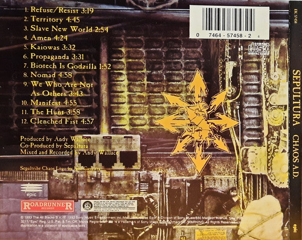 Sepultura : Chaos A.D. (CD, Album, Ora)