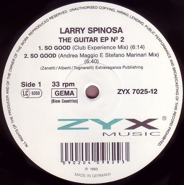 Larry Spinosa : The Guitar EP No.2 (12")
