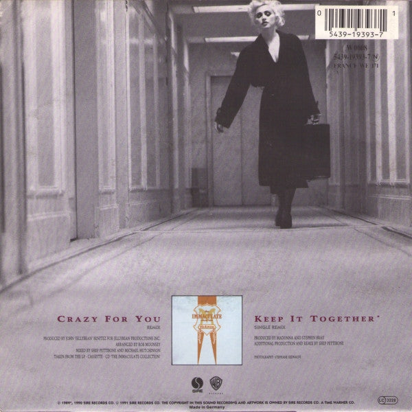 Madonna : Crazy For You (7", Single)