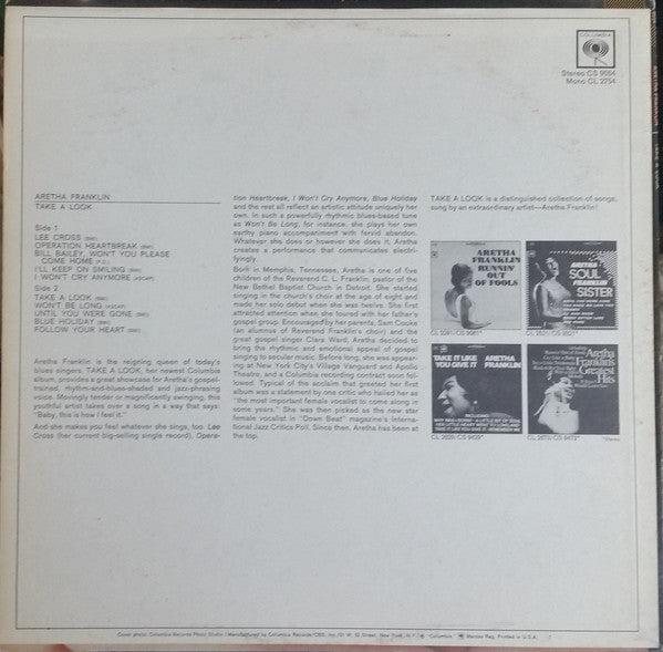 Aretha Franklin : Take A Look (LP, Album, Comp, Pit)